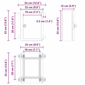 Grauer Steuerungsschrank ABS Kunststoff 32x15x35cm