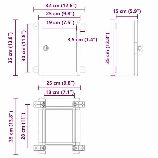 Grauer Steuerungsschrank ABS Kunststoff 32x15x35cm