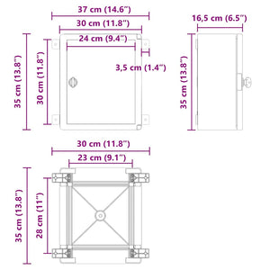 Grauer ABS Steuerungsschrank 37x16,5x35cm