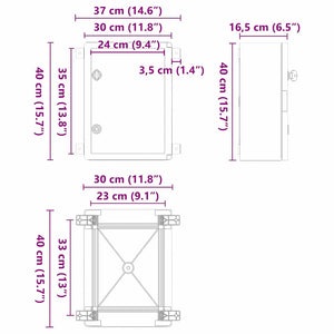 Steuerungsschrank Grau ABS 37x16,5x40cm