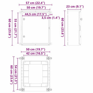 Grauer Steuerungsschrank ABS Kunststoff 57x23x60cm