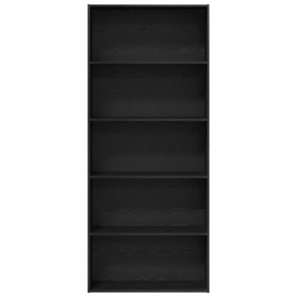 Bücherregal Schwarz Eichen-Optik 80x189 cm