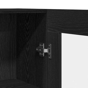 Bücherregal Schwarz Eichen-Optik 185 cm