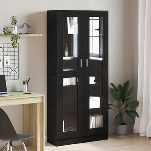 Bücherregal Schwarz Eichen-Optik 185 cm