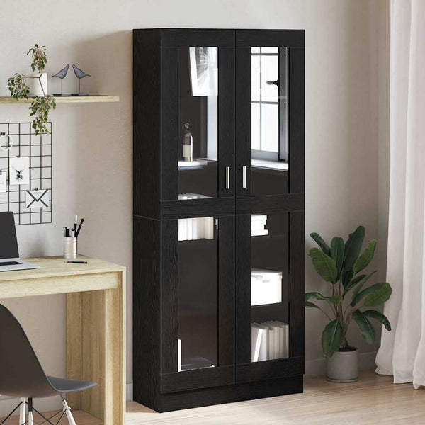 Bücherregal Schwarz Eichen-Optik 185 cm