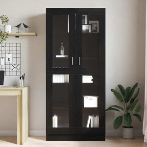 Bücherregal Schwarz Eichen-Optik 185 cm