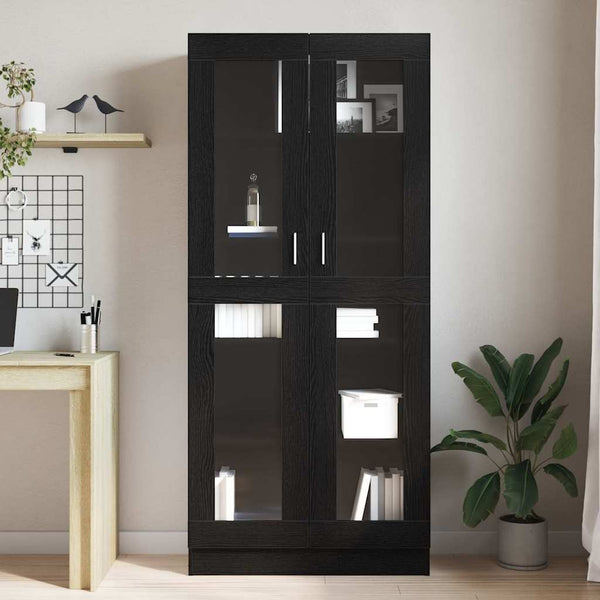 Bücherregal Schwarz Eichen-Optik 185 cm