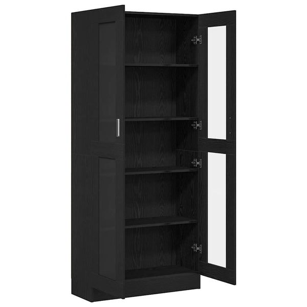 Bücherregal Schwarz Eichen-Optik 185 cm