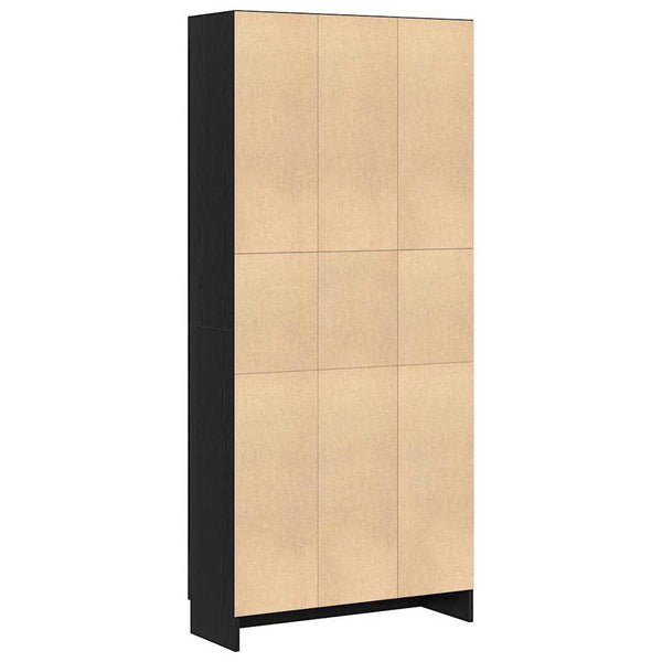 Bücherregal Schwarz Eichen-Optik 185 cm