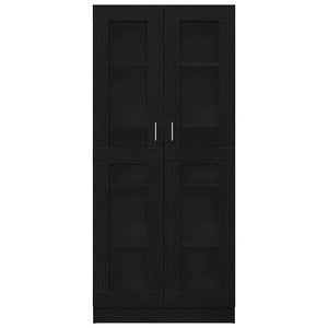 Bücherregal Schwarz Eichen-Optik 185 cm