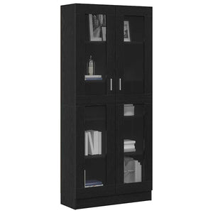 Bücherregal Schwarz Eichen-Optik 185 cm
