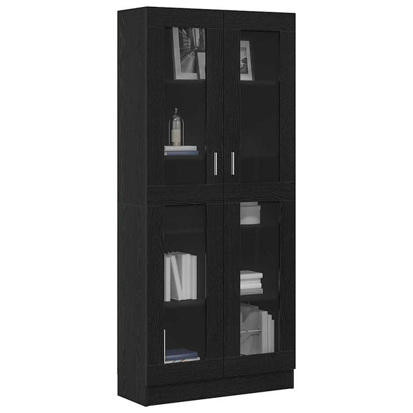Bücherregal Schwarz Eichen-Optik 185 cm