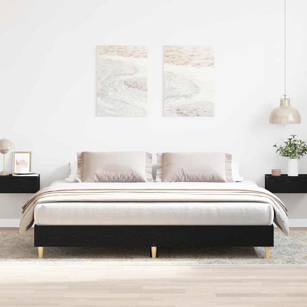 Bettrahmen Schwarz Eichenoptik 160x200 cm