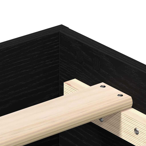 Bettrahmen Schwarz Eichenoptik 203x153 cm