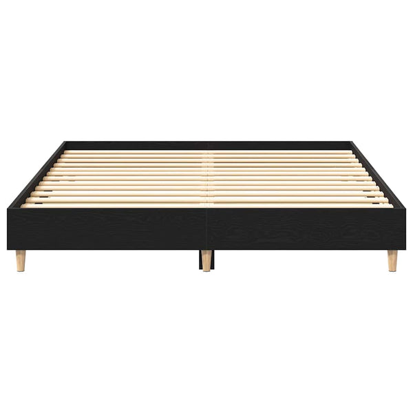 Bettrahmen Schwarz Eichenoptik 203x153 cm