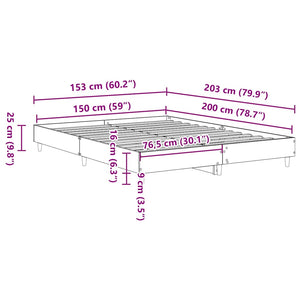 Bettrahmen Schwarz Eichenoptik 203x153 cm