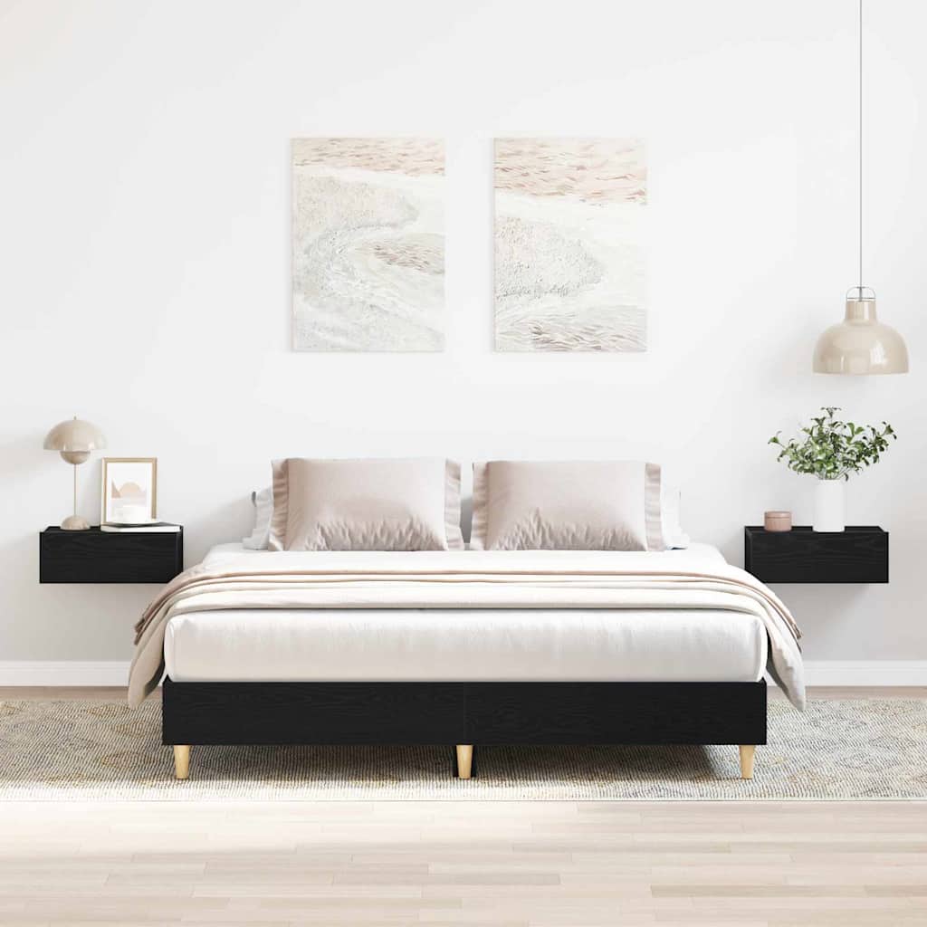 Bettrahmen Schwarz Eichen-Optik 140x200 cm