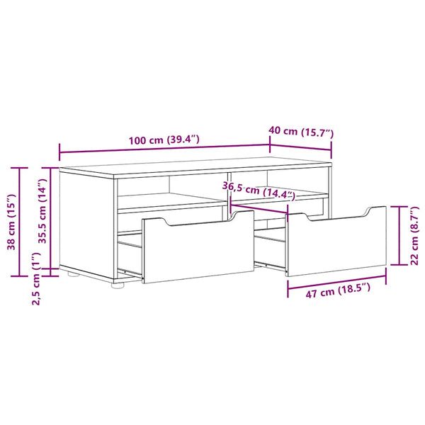 TV-Schrank Weiß 100x40x38 cm