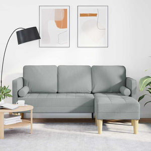 Hellgraues Sofa Set mit Kissen