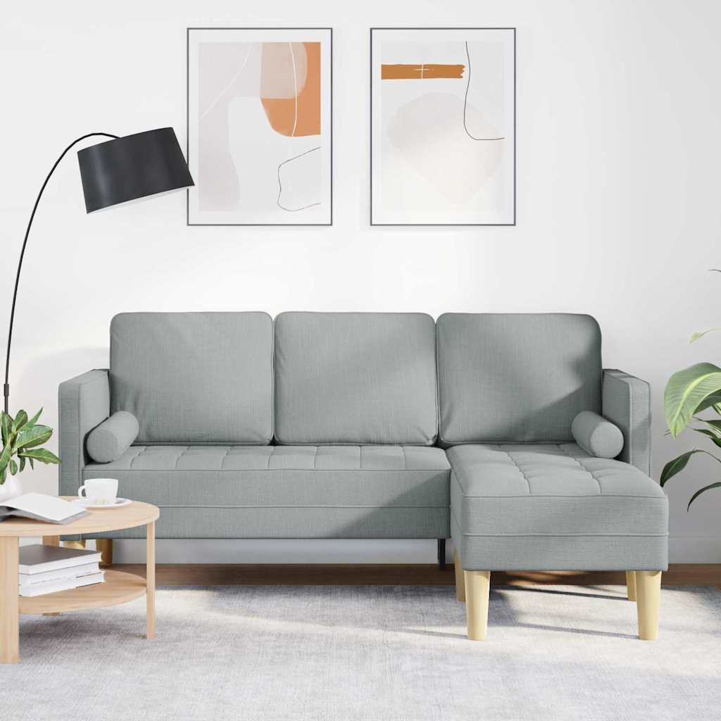 Hellgraues Sofa Set mit Kissen