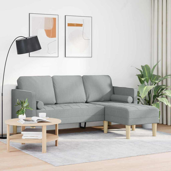 Hellgraues Sofa Set mit Kissen