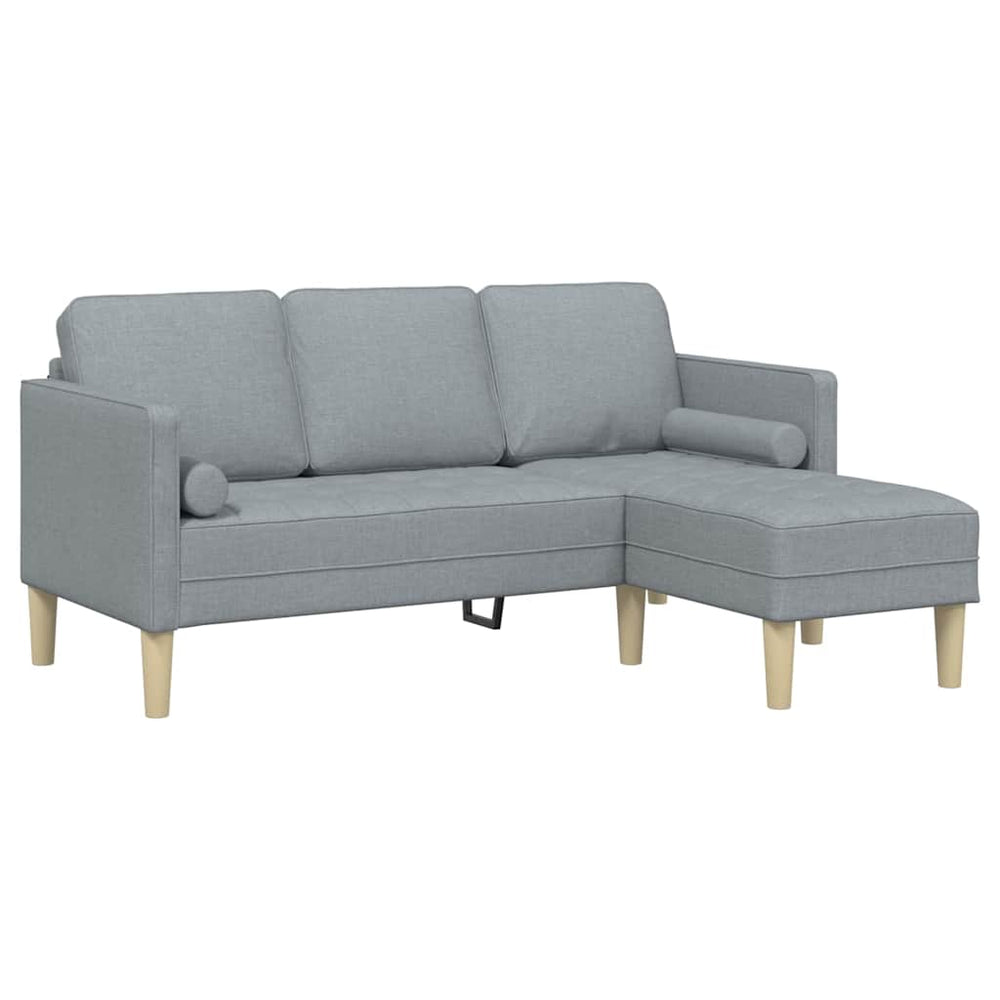 Hellgraues Sofa Set mit Kissen