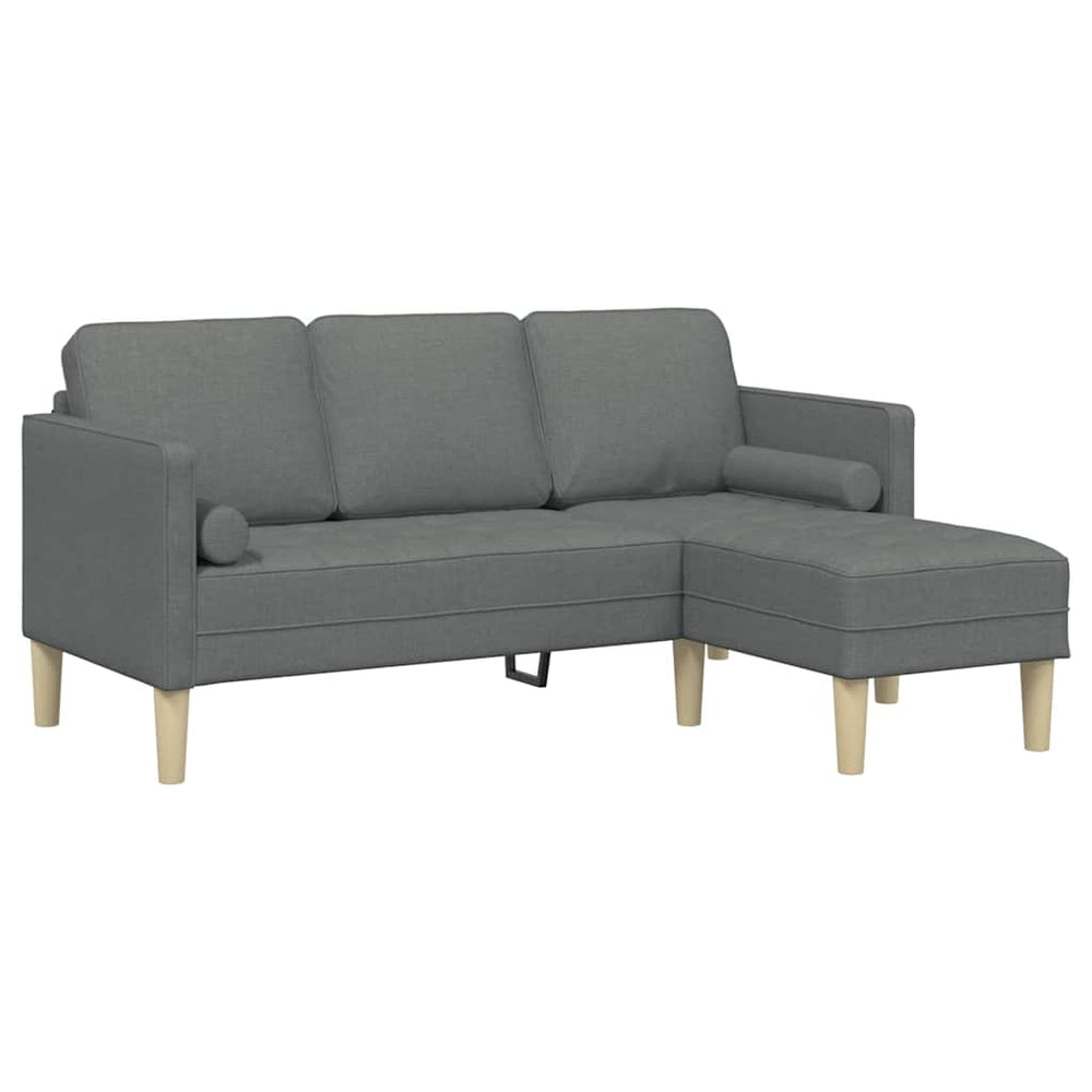 Sofa Set Dunkelgrau mit Kissen
