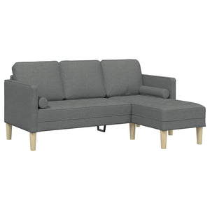 Sofa Set Dunkelgrau mit Kissen