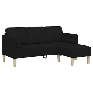 vidaXL Ensemble de canapés avec coussins Noir Polyester