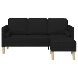 vidaXL Ensemble de canapés avec coussins Noir Polyester