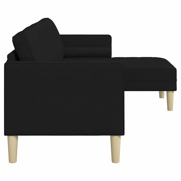 vidaXL Ensemble de canapés avec coussins Noir Polyester