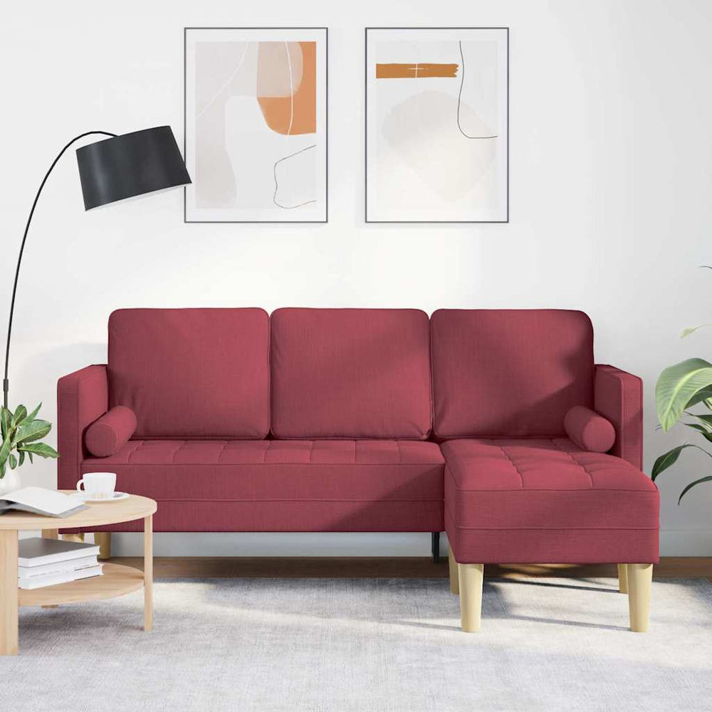Weinrotes Sofa-Set mit Kissen