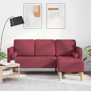 Weinrotes Sofa-Set mit Kissen