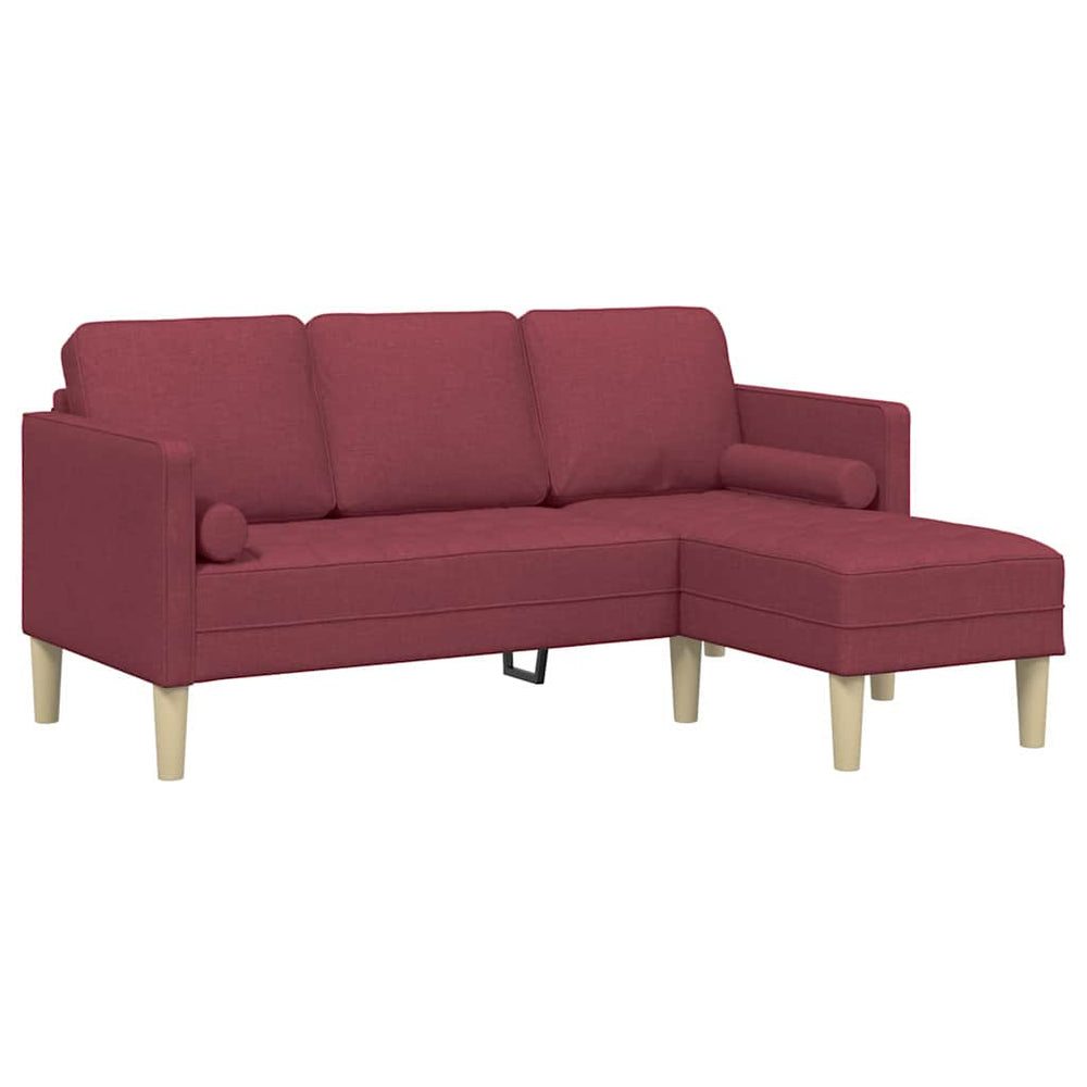 Weinrotes Sofa-Set mit Kissen