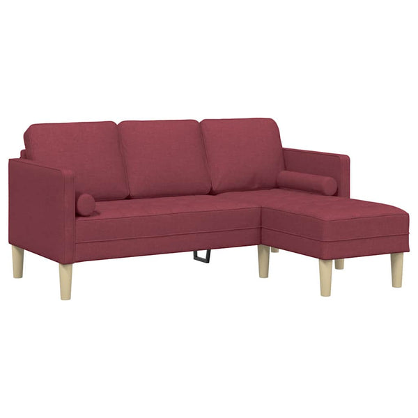 Weinrotes Sofa-Set mit Kissen