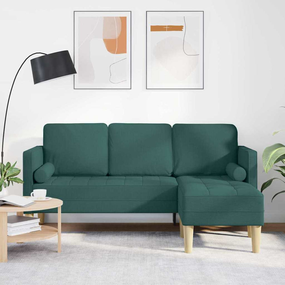 Dunkelgrünes Sofa Set mit Kissen