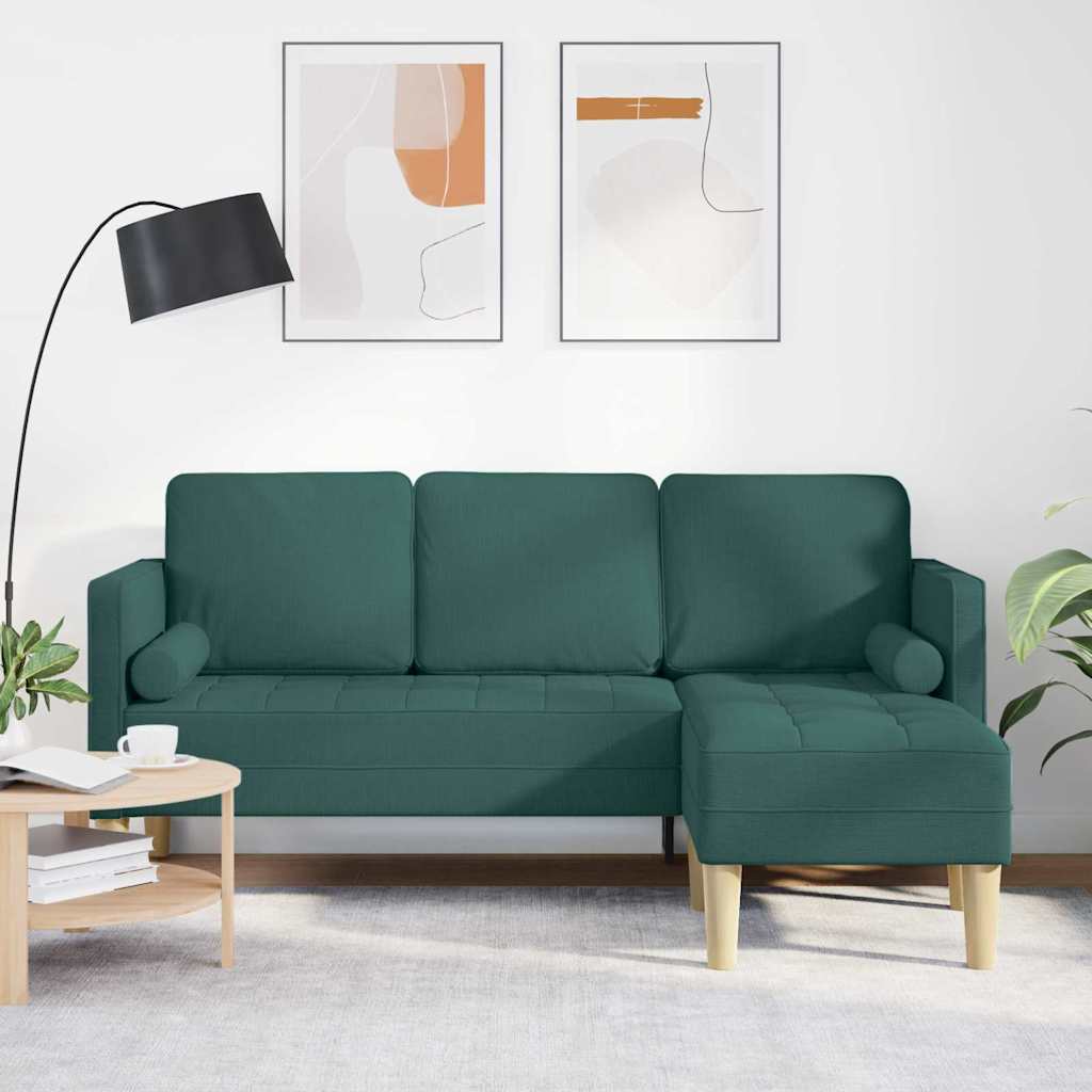 Dunkelgrünes Sofa Set mit Kissen