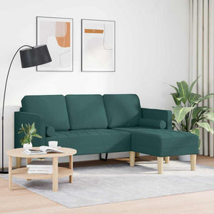 Dunkelgrünes Sofa Set mit Kissen