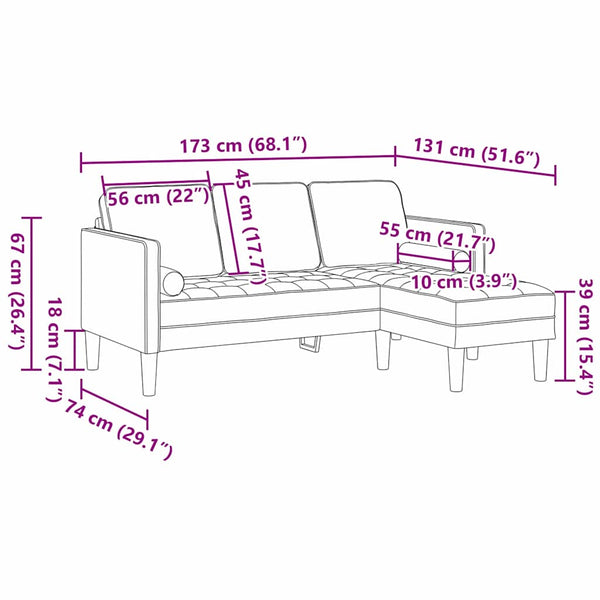 Taupe Sofa Set mit Kissen
