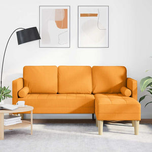 Dunkelgelbes Sofa-Set mit Kissen