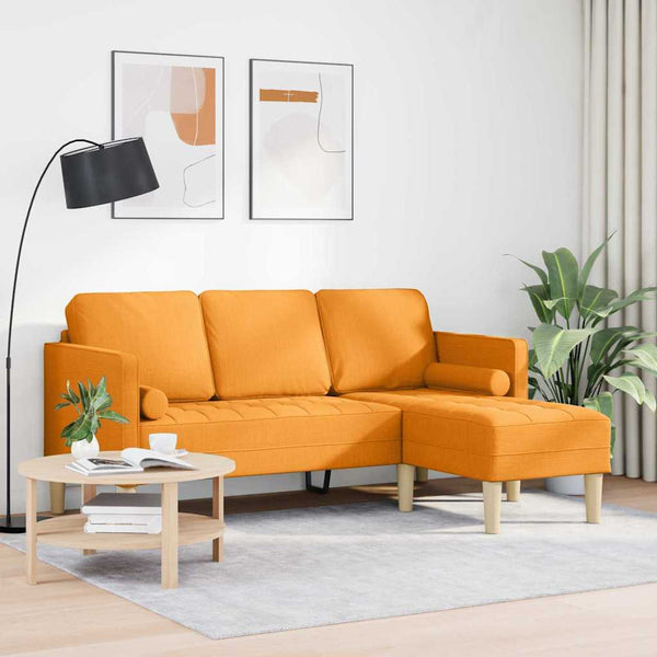 Dunkelgelbes Sofa-Set mit Kissen