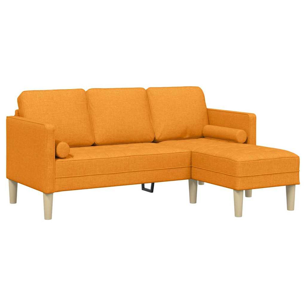 Dunkelgelbes Sofa-Set mit Kissen