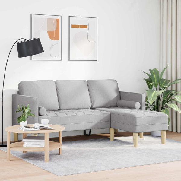 Sofa Set Wolkengrau mit Kissen