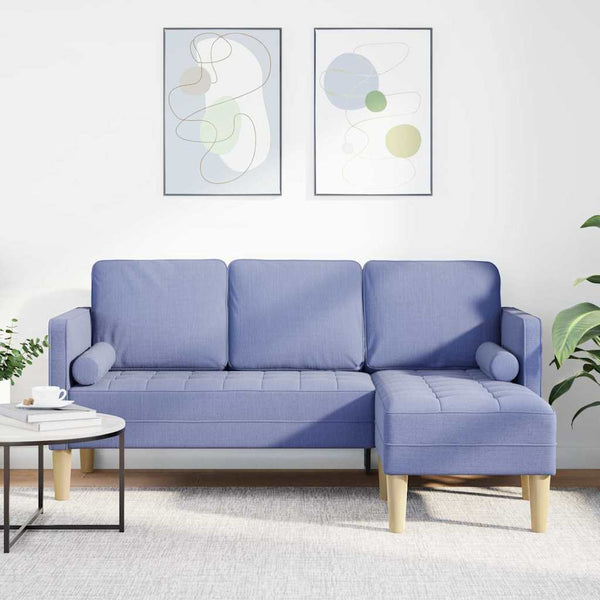 Jeansblaues Sofa-Set mit Kissen