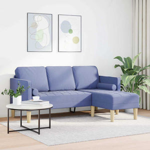 Jeansblaues Sofa-Set mit Kissen