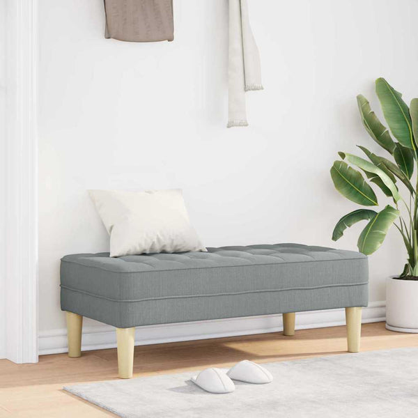 Hellgraue Stoffbank mit Kissen, 113 cm