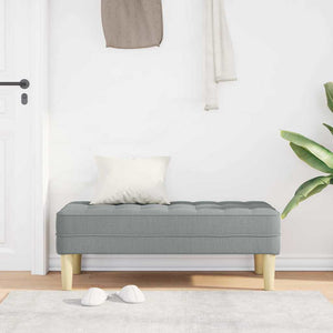 Hellgraue Stoffbank mit Kissen, 113 cm