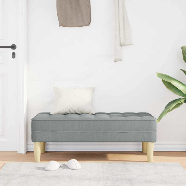 Hellgraue Stoffbank mit Kissen, 113 cm