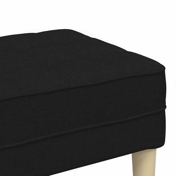 Schwarze Stoffbank mit Kissen, 113 cm