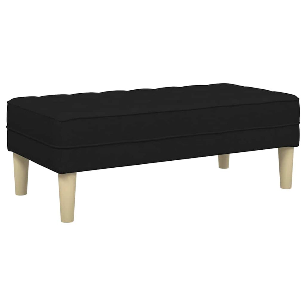 Schwarze Stoffbank mit Kissen, 113 cm